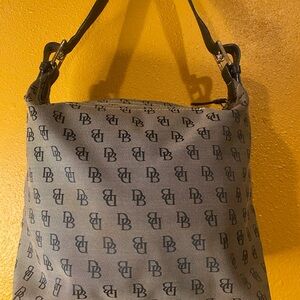 Dooney & Bourke Monogram Gray Shoulder Bag small stain on back
